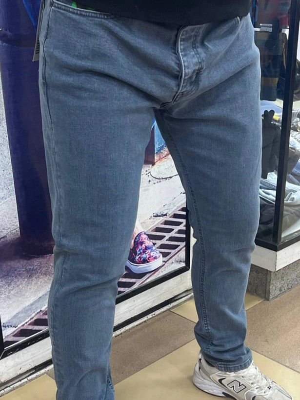 شلوار جین راسته مردانه طوسی خاکستری سیر اورجینال ترک