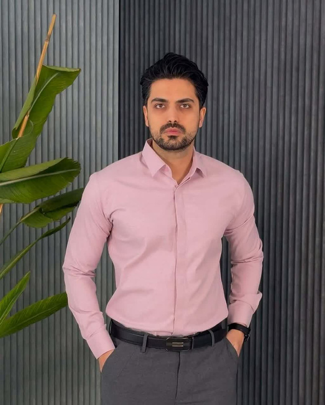 پیراهن آستین بلند تک رنگ مردانه ارجینال