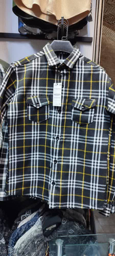 پیراهن پشمی مردانه اورجینال ZARA چهارخانه دو جیب