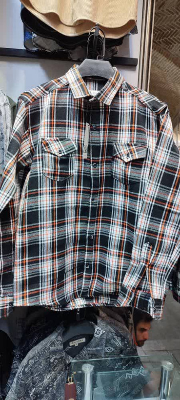 پیراهن پشمی مردانه اورجینال ZARA چهارخانه دو جیب