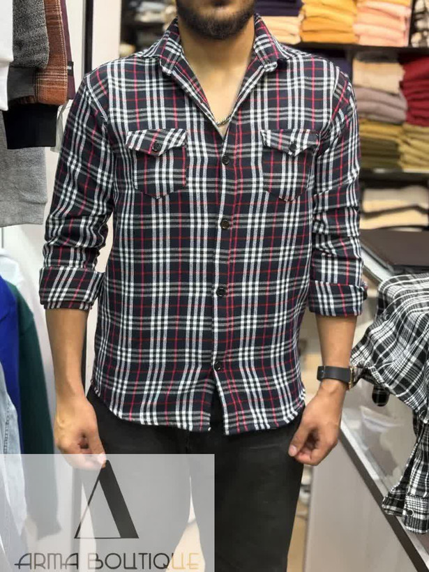 پیراهن پشمی ترک اورجینال ZARA چهارخانه دو جیب؛ استایل گرم و شیک برای فصل سرد