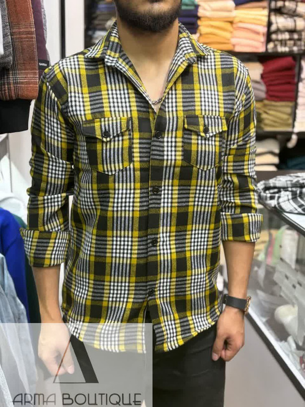 پیراهن پشمی ترک اورجینال ZARA چهارخانه دو جیب؛ استایل گرم و شیک برای فصل سرد