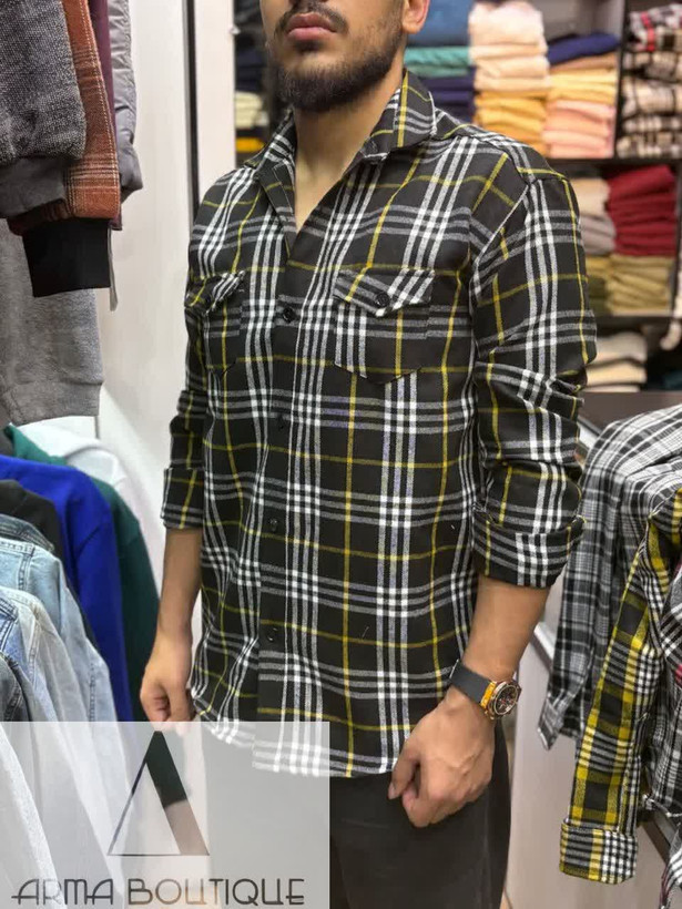 پیراهن پشمی ترک اورجینال ZARA چهارخانه دو جیب؛ استایل گرم و شیک برای فصل سرد