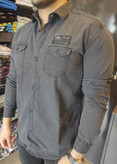 پیراهن لی مردانه آستین بلند دو جیب پارچه ترک قواره بزرگ