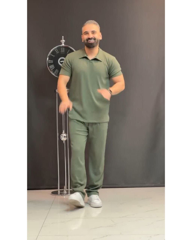 ست تیشرت و شلوار مراکشی ترک مدل یقه دار